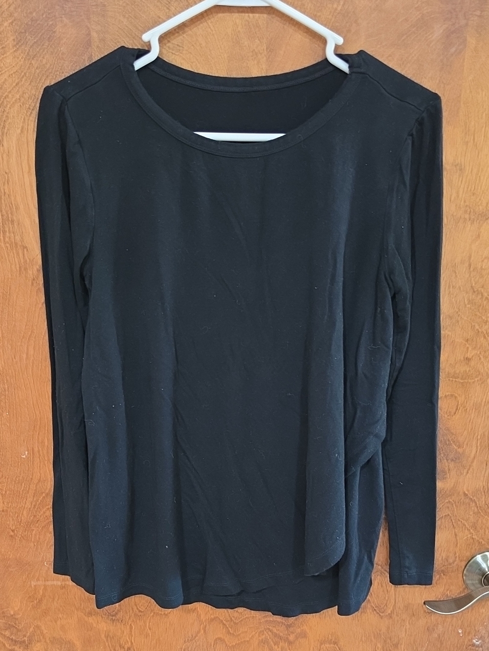 Maternity - GAP Black Long-Sleeve Women's Top - Classic Crewneck
